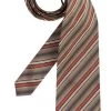 Kenzo Krawatte, Seide, Taupe-rotorange Gestreift