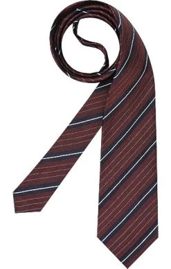 Krawatte, Seide, Marsala-nachtblau Gestreift