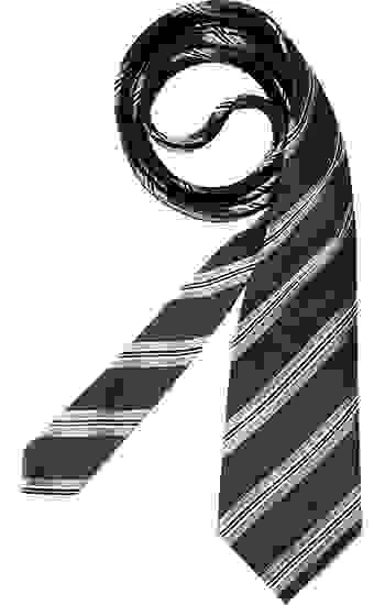 Krawatte-Seide, schwarz-eisblau Gestreift – Bild 2