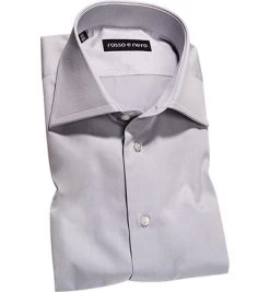 Hemd, Slim Fit, Twill, Hellgrau