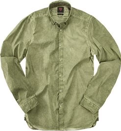 Hemd, Extra Slim, Baumwolle, Oliv