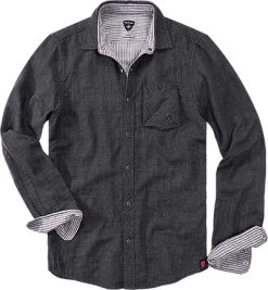 Hemd, Shaped Fit, Baumwolle Doubleface, Schwarz