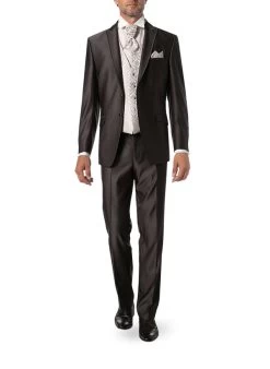 Anzug, Slim Line, Wolle, Braun