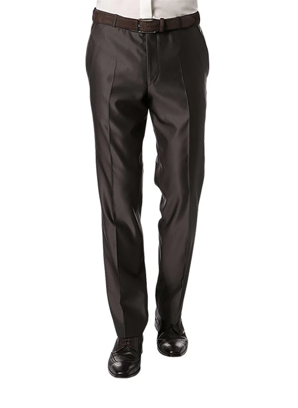 Anzug, Slim Line, Wolle, Braun – Bild 2