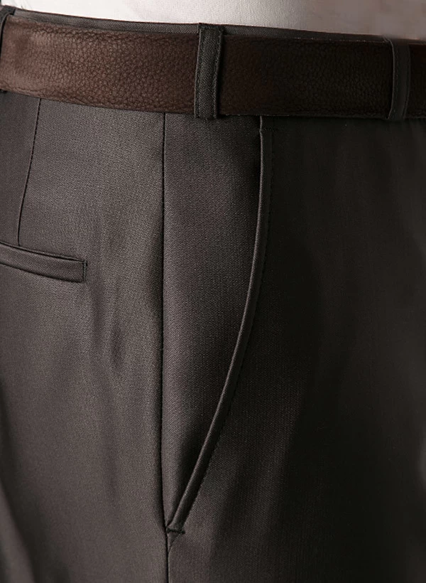 Anzug, Slim Line, Wolle, Braun – Bild 6