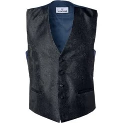 Weste, Mikrofaser, Schwarz Gemustert