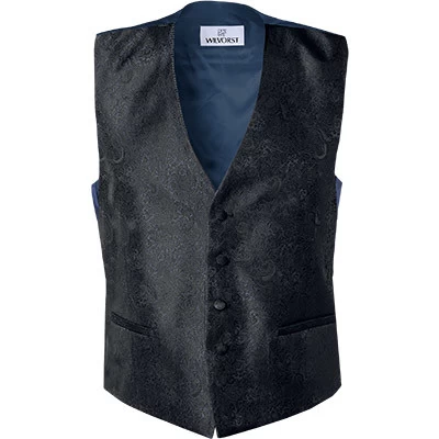 Weste, Mikrofaser, Schwarz Gemustert