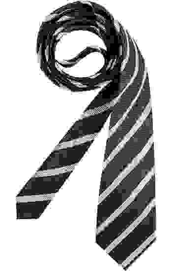 Krawatte, Seide, Anthrazit-silbergrau Gestreift – Bild 2