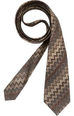 Missoni Krawatte, Seide, Braun-beige Gemustert
