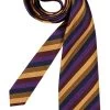 Krawatte, Seide-Baumwolle, Lila-goldgelb Gestreift