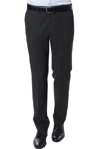 Hose Piacenza, Contemporary Fit, Schurwolle Super120, Anthrazit Meliert