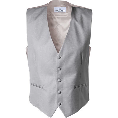 Weste, Wolle-Seide, Silbergrau