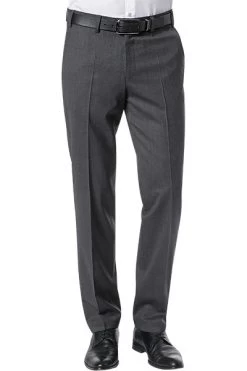 Hose Perfetto, Contemporary Fit, Schurwolle, Grau Meliert