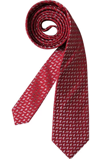 Lanvin Krawatte, Seide, Rot-silber Gemustert