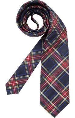 Krawatte, Seide, Blau-rot Kariert