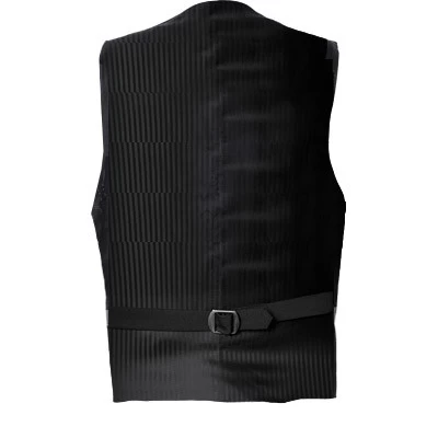 Weste, Slim Fit, Schurwoll-Stretch, Schwarz – Bild 2