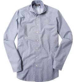 Hemd, Shaped Fit, Popeline, Marine-weiß Floral