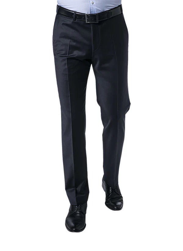 Digel Anzug Mit Weste, Plastron Mit Einstecktuch, Modern Fit, Schurwolle, Nachtblau – Bild 3