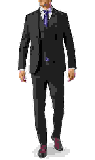 Anzug Mit Weste, Slim Fit, Schurwolle, Marine – Bild 10