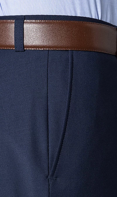 Anzug Mit Weste, Slim Fit, Schurwolle, Marine – Bild 3