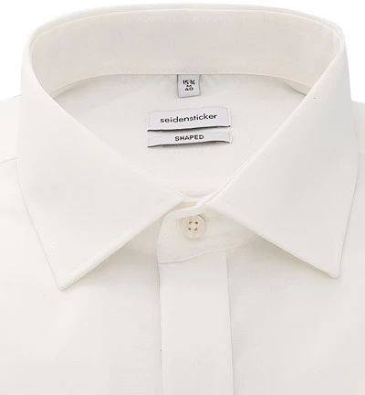 Seidensticker Hemd, Shaped Fit, Baumwolle, Ecru – Bild 3