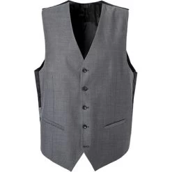 Weste, Slim Fit, Schurwolle, Dunkelgrau