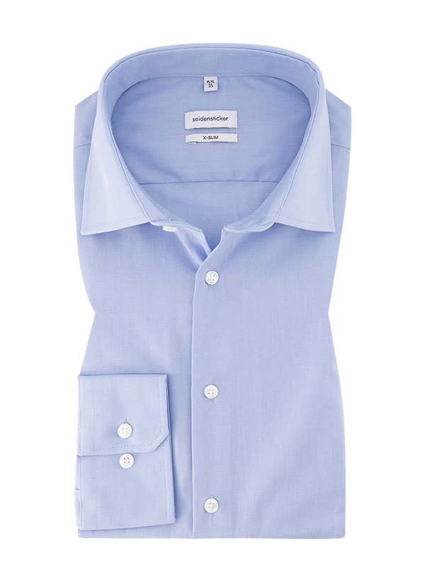 Seidensticker Hemd, X-Slim Fit, Popeline, Blau