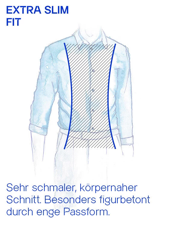 Seidensticker Hemd, X-Slim Fit, Popeline, Blau – Bild 3