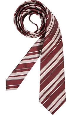 Lanvin Krawatte, Seide, Bordeaux-rosa Gestreift