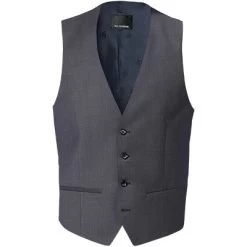 ROY ROBSON Weste, Slim Fit, Schurwolle, Mittelgrau Meliert