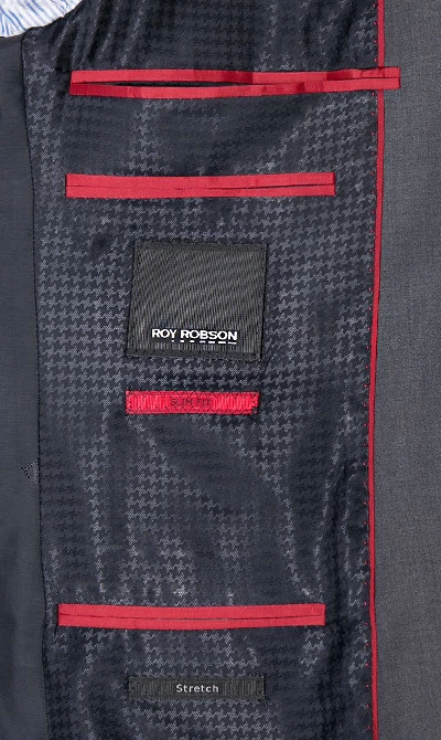 ROY ROBSON Anzug Mit Weste, Slim Fit, Schurwolle, Mittelgrau Meliert – Bild 3