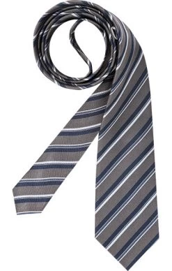 Krawatte, Seide, Grau-navy Gestreift