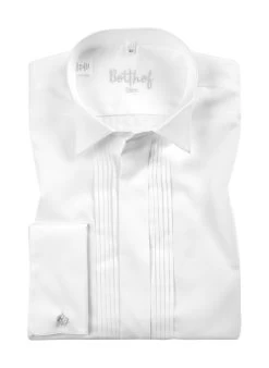 Smokinghemd, Slim Fit, Popeline, Weiß