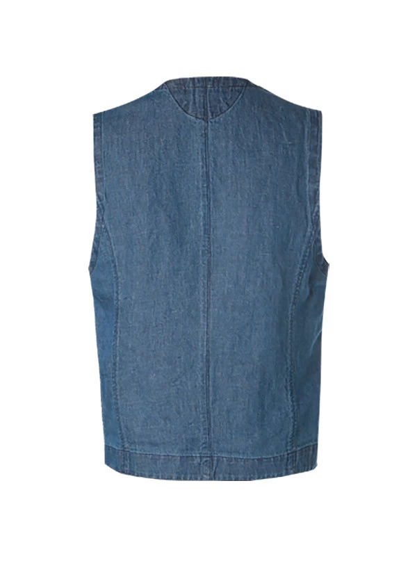 Marc O'Polo Weste, Shaped Fit, Baumwolle-Leinen, Blau – Bild 3