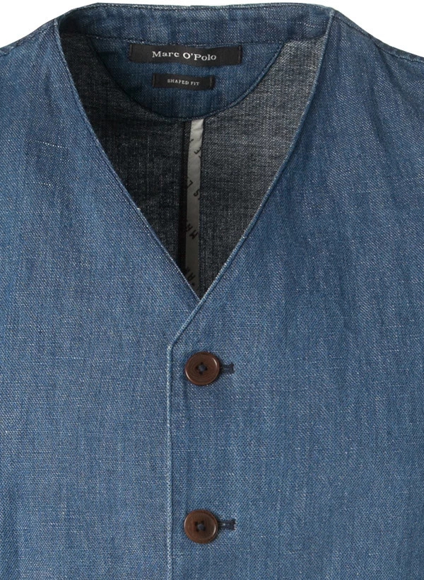 Marc O'Polo Weste, Shaped Fit, Baumwolle-Leinen, Blau – Bild 2