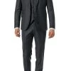 Anzug Mit Weste, Slim Fit, Schurwolle, Anthrazit