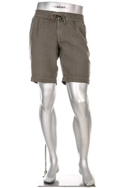 Alberto Bermudashorts House, Tapered Fit, Leinen, Khaki