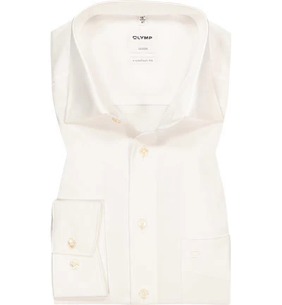 OLYMP Hemd, Comfort Fit, Popeline, Creme