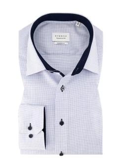 Eterna Hemd, Modern Fit, Baumwolle, Extra Langer Arm, Bleu-weiß Meliert