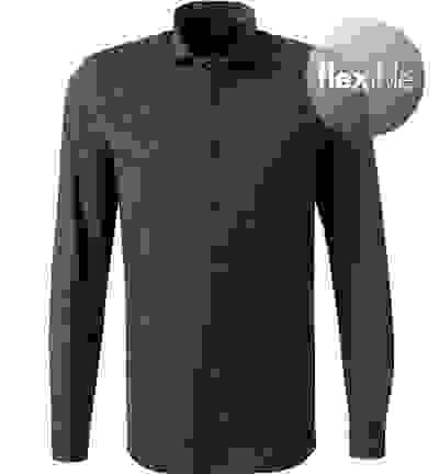 OLYMP Hemd, Body Fit, Jersey Geruchshemmend, Schwarz Kariert – Bild 4