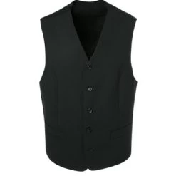 Digel Weste, Comfort Fit, Schurwolle, Schwarz