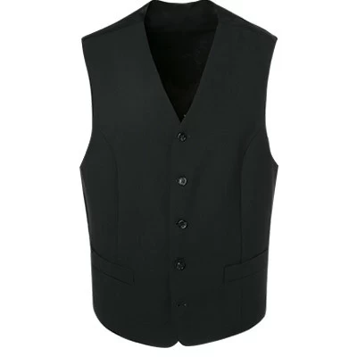 Digel Weste, Comfort Fit, Schurwolle, Schwarz