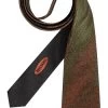 Missoni Krawatte, Seide, Oliv-rot Meliert