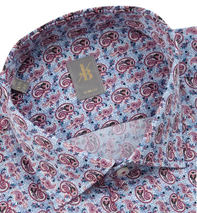 Hemd, Slim Fit, Popeline, Rot-blau Gemustert – Bild 3