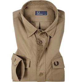 Fred Perry Hemd, Popeline, Hellbraun