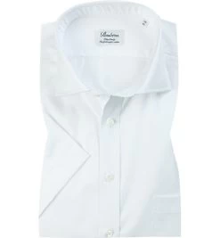 Stenströms Kurzarmhemd, Fitted Body, Twill, Weiß