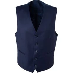 CARL GROSS Weste, Modern Fit, Schurwolle, Dunkelblau