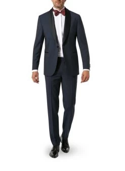 Smoking, Shaped Fit, Wolle-Mohair, Nachtblau