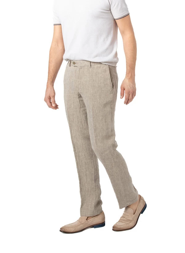 Hose Parma, Regular Fit, Reines Leinen, Steingrau – Bild 2