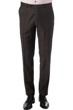 CARL GROSS Hose, Modern Fit, Schurwolle, Dunkelbraun